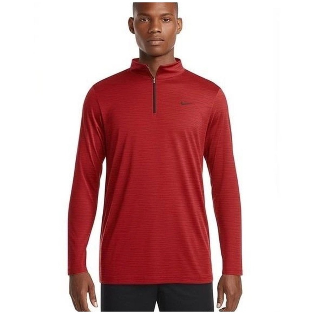 Nike Dri-FIT Men's 3XLT Red Quarter Zip Long Sleeve Athletic Pullover Big Tall